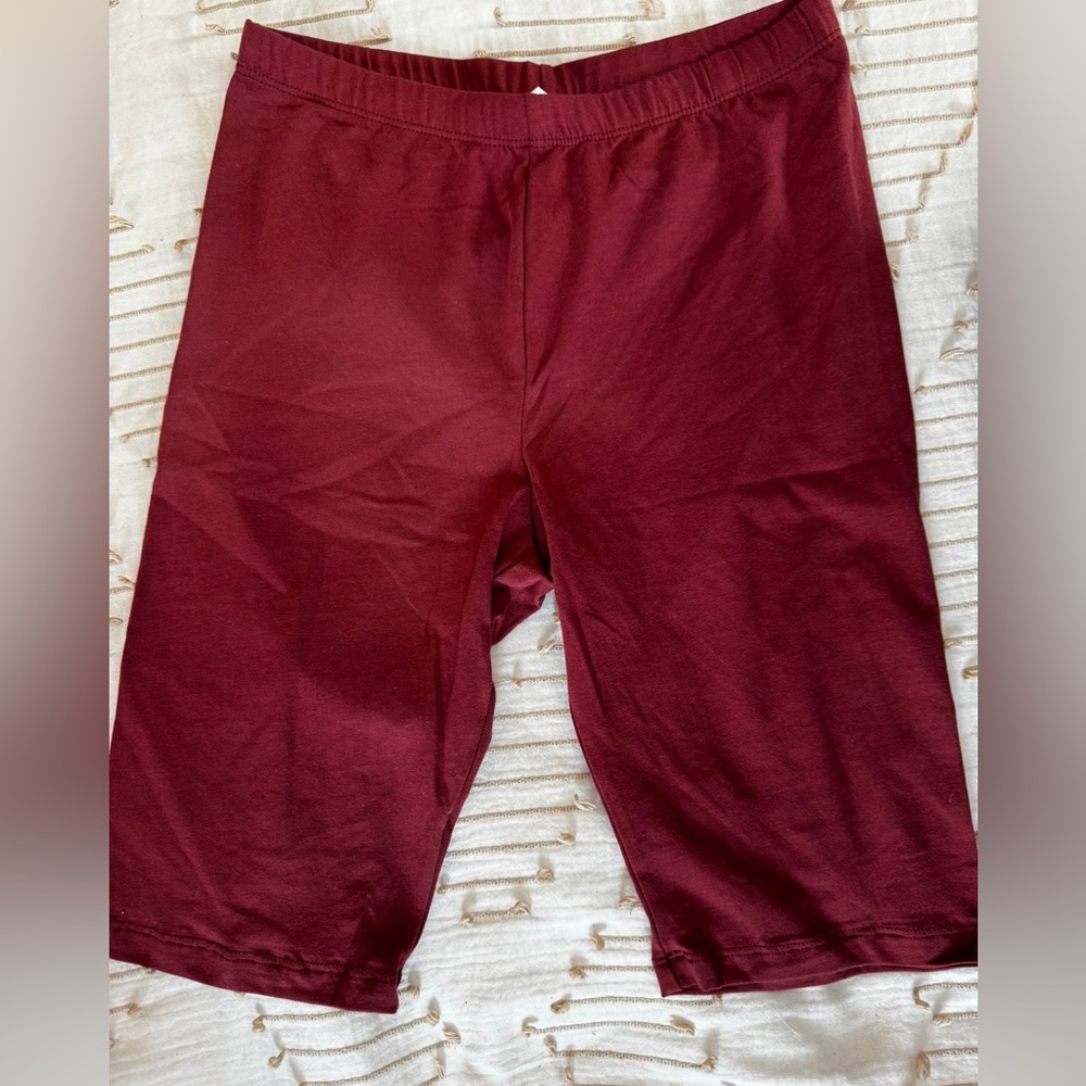 Zenana Outfitters Maroon Athletic Bike Shorts